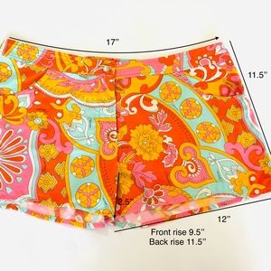 Blumarine Beachwear Pockets Mini Multicolor Orange Mid Rise Shorts